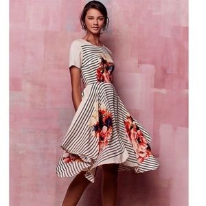 Anthro Corrie Lynn Calter floral striped dress